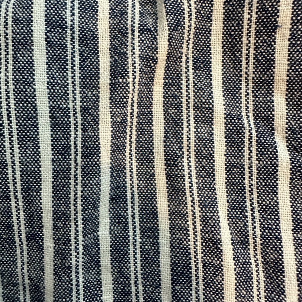 Briggs Women's Linen Blend Pant Size L Blue Striped Cottagecore Coastal Boho NEW - Picture 3 of 11